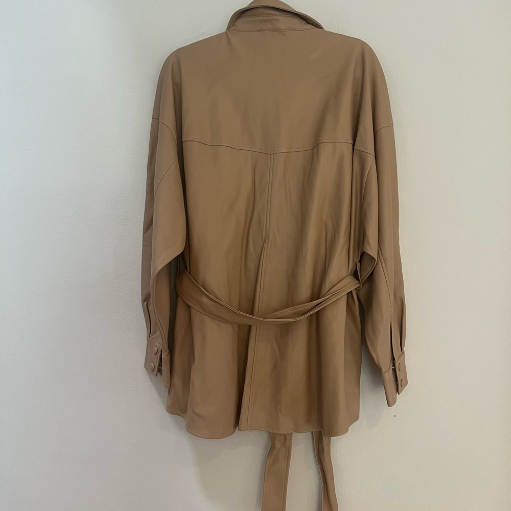 Mango woman’s leather shirt jacket coat - Picture 11 of 12